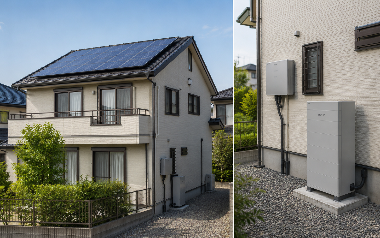 太陽光パネルを設置した戸建て住宅